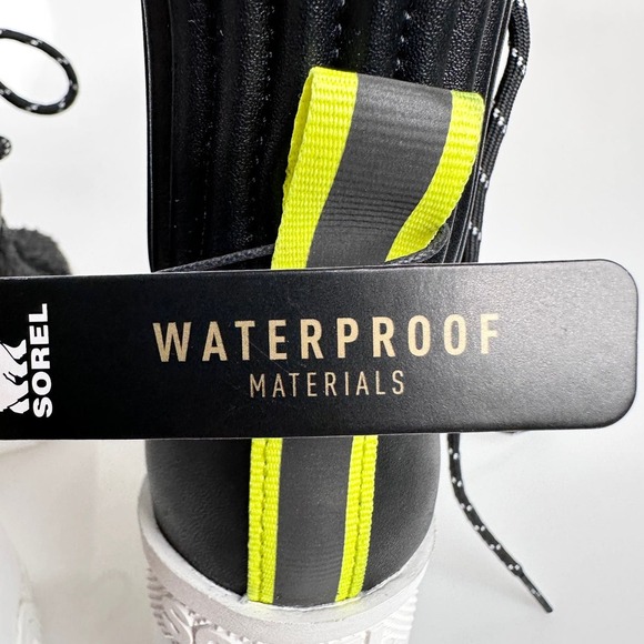 NEW SOREL Brex Leather & Faux Shearling Block Heel Lace-Up Bootie US 8.5 - Picture 8 of 15